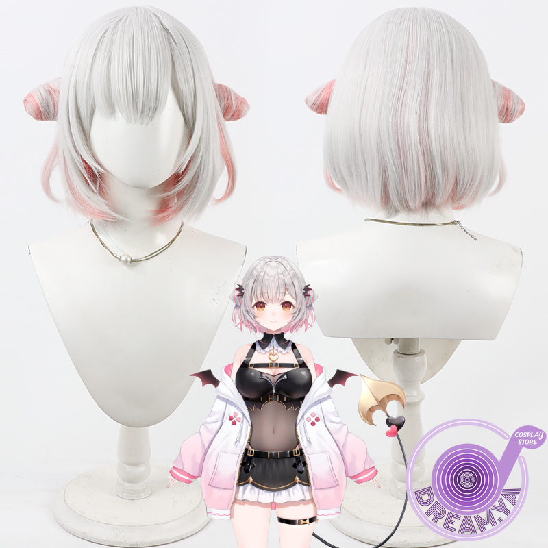 Anime Cosplay Wig Heat Resistant - Suou Patra Cosplay Wig Vtuber Gray