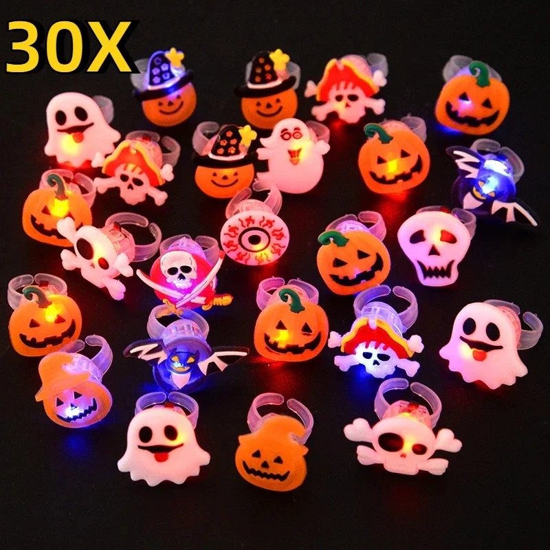 Glow In The Dark Party Glasses - Halloween Luminous Rings Creative Cute Pumpkin