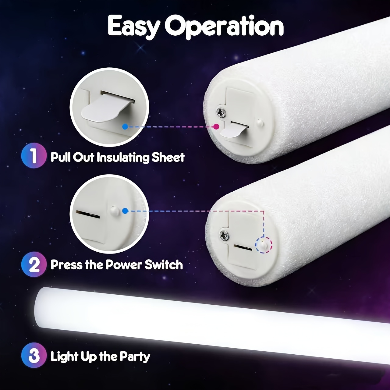 20/30pcs LED White Foam Glow S - đánh giá và giá Flashing Led Foam Sticks Party