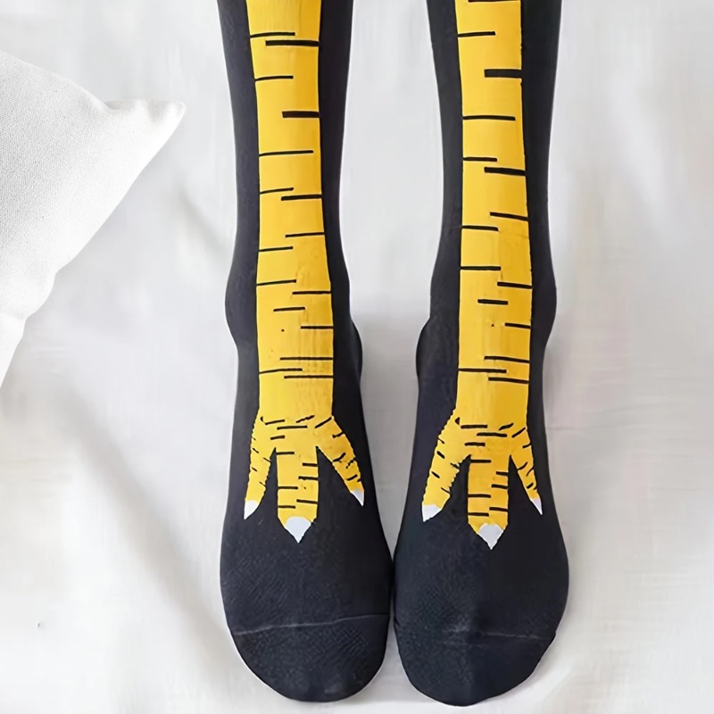 1/2/5 Pairs Women Knee High So - đánh giá và giá Funny Chicken Leg Socks