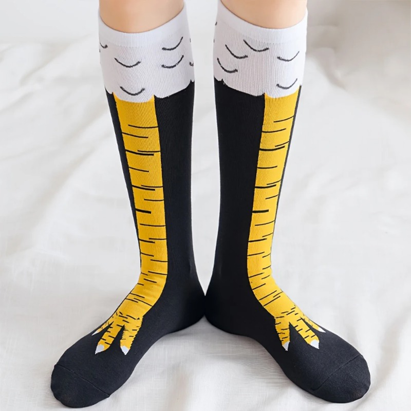1/2/5 Pairs Women Knee High So - đánh giá và giá Funny Chicken Leg Socks