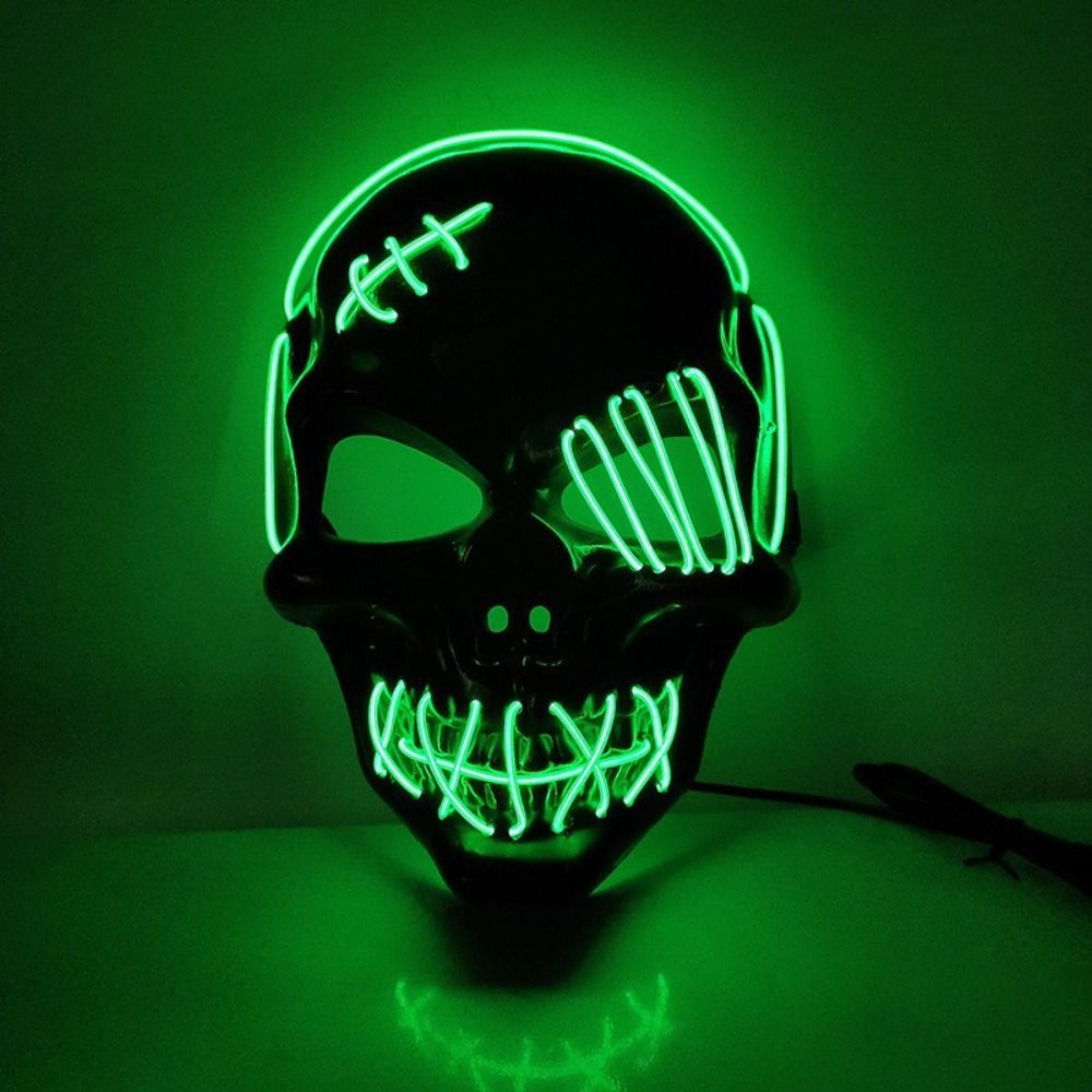 Gothic Halloween Skull Glowing - đánh giá và giá Led Purge Mask Halloween