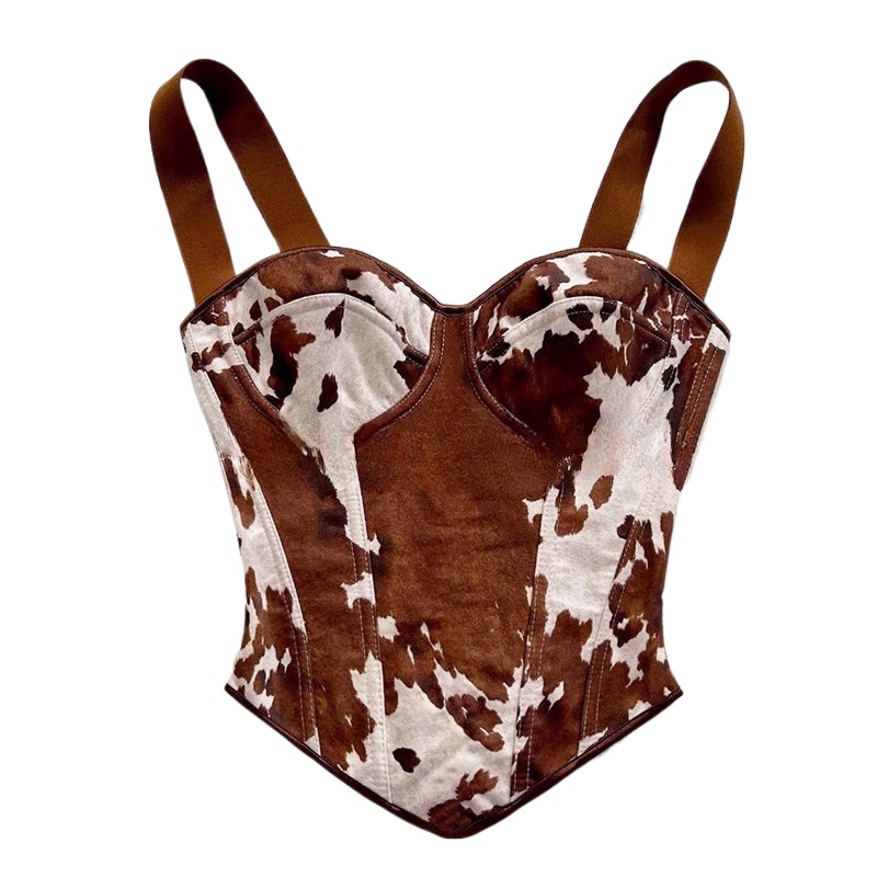 Women Cow Print Lace Up Corset - đánh giá và giá Medieval Renaissance Dress Women