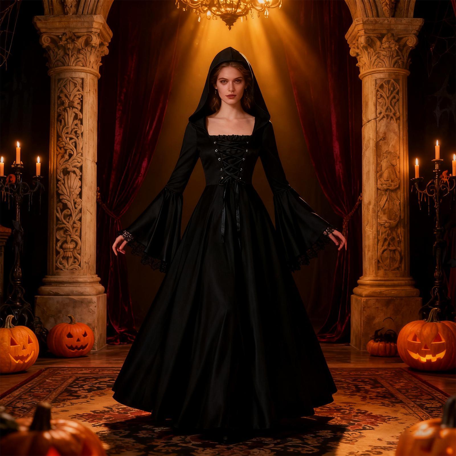 Halloween Witch Costume Mediev - đánh giá và giá Medieval Renaissance Dress Women