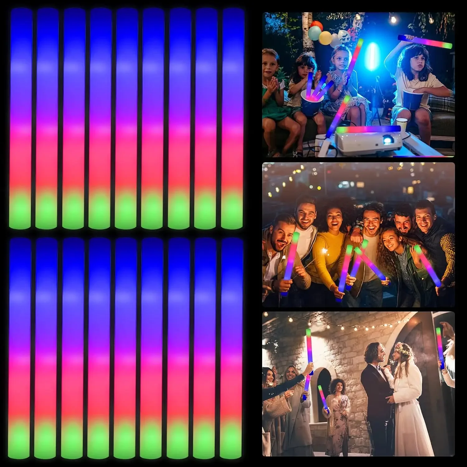 3Z-50PCS Led Foam Glow Sticks  - đánh giá và giá Flashing Led Foam Sticks Party