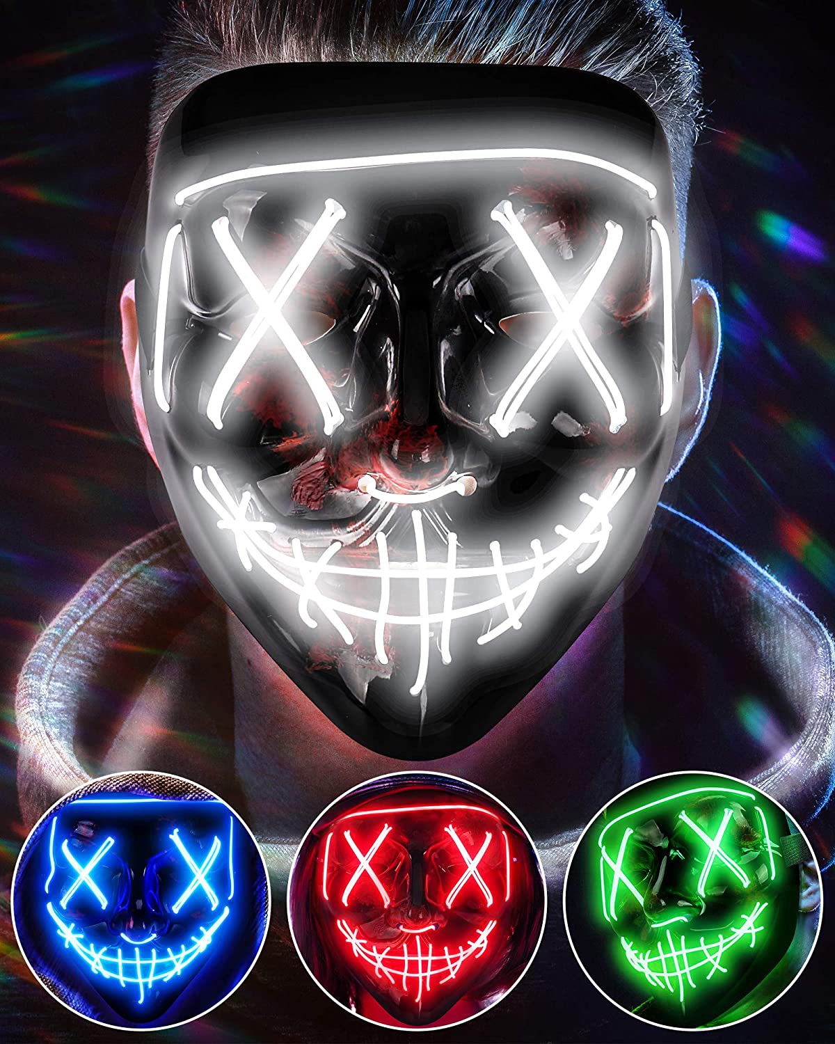 Wireless Scary Glowing Mask LE - đánh giá và giá Led Purge Mask Halloween