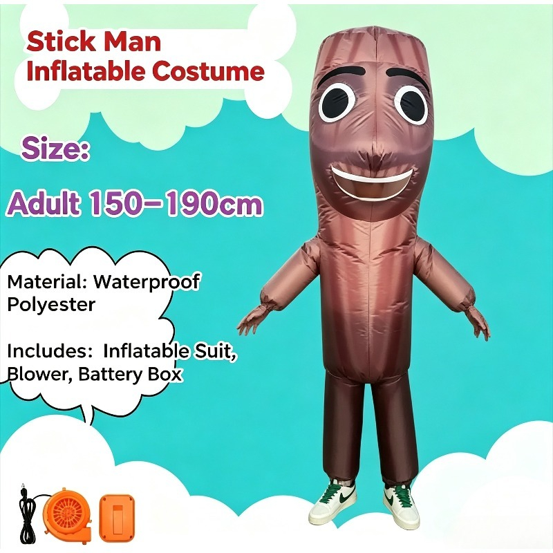 Long wooden stick man inflatab - đánh giá và giá Inflatable Dinosaur Costume Adult