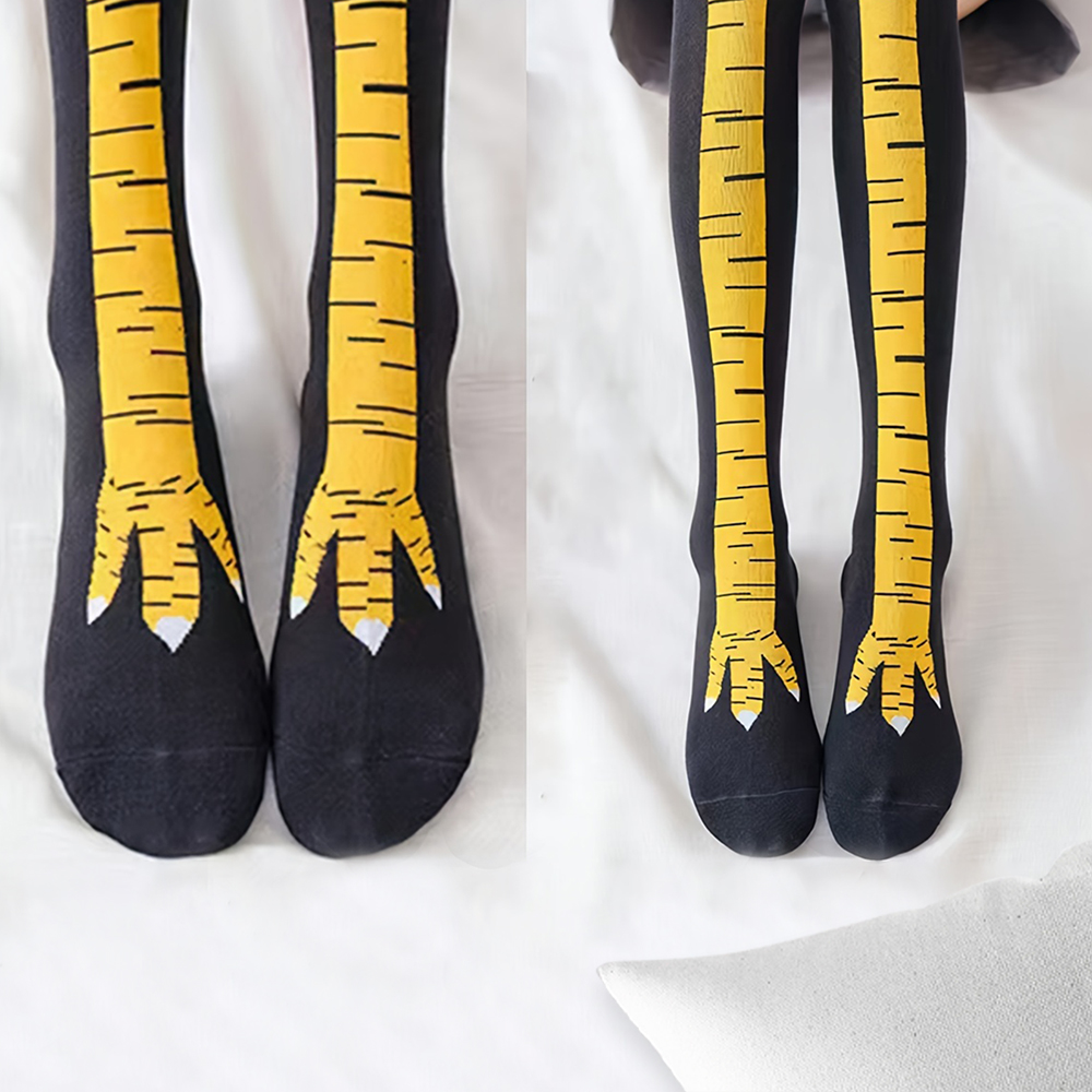 1 Pairs Women Knee High Socks  - đánh giá và giá Funny Chicken Leg Socks